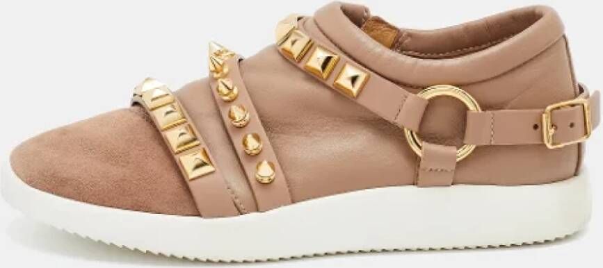 Giuseppe Zanotti Pre-owned Leather sneakers Beige Dames