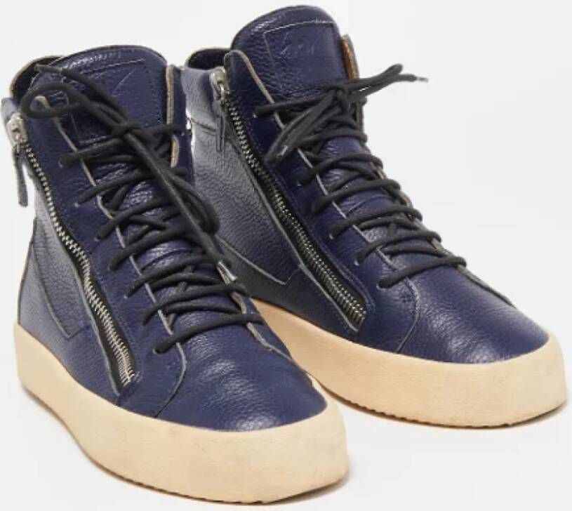 Giuseppe Zanotti Pre-owned Leather sneakers Blue Dames