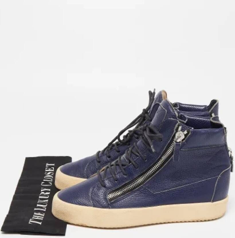 Giuseppe Zanotti Pre-owned Leather sneakers Blue Dames