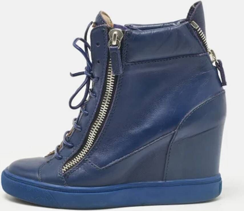 Giuseppe Zanotti Pre-owned Leather sneakers Blue Dames