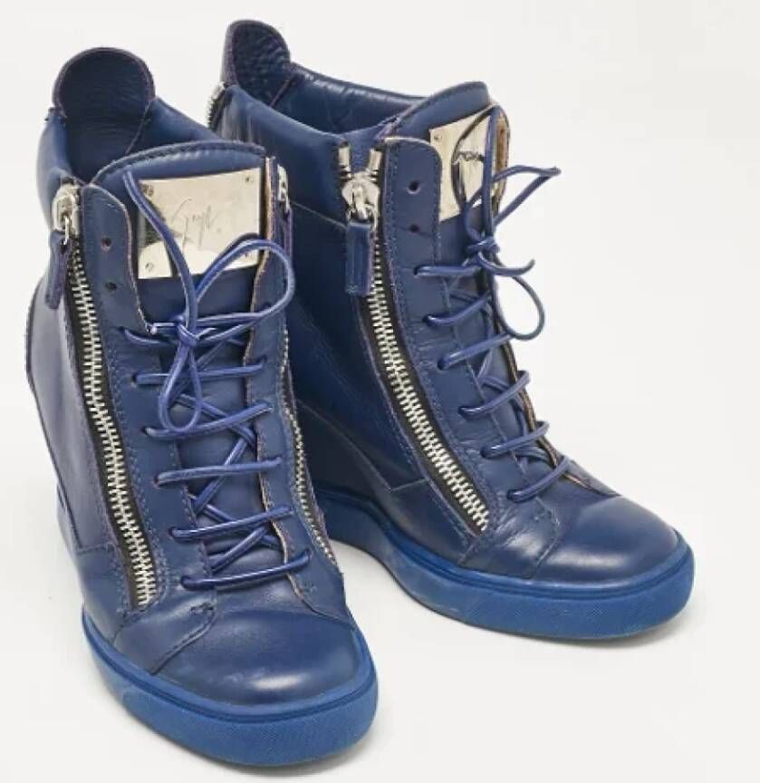 Giuseppe Zanotti Pre-owned Leather sneakers Blue Dames