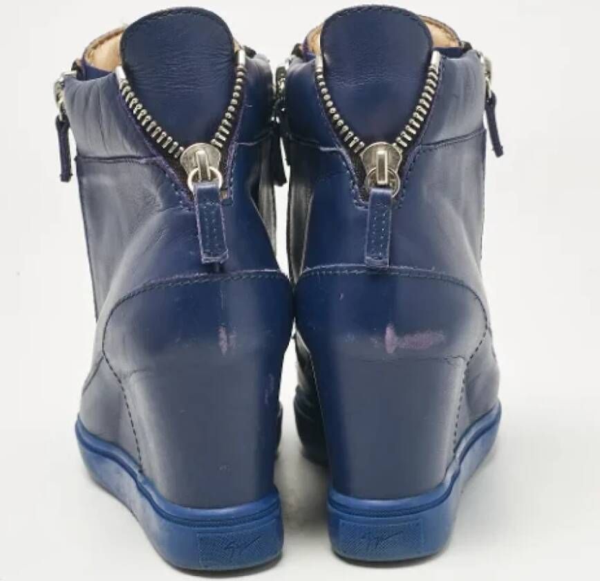Giuseppe Zanotti Pre-owned Leather sneakers Blue Dames