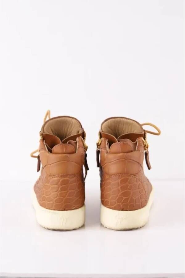 Giuseppe Zanotti Pre-owned Leather sneakers Brown Dames