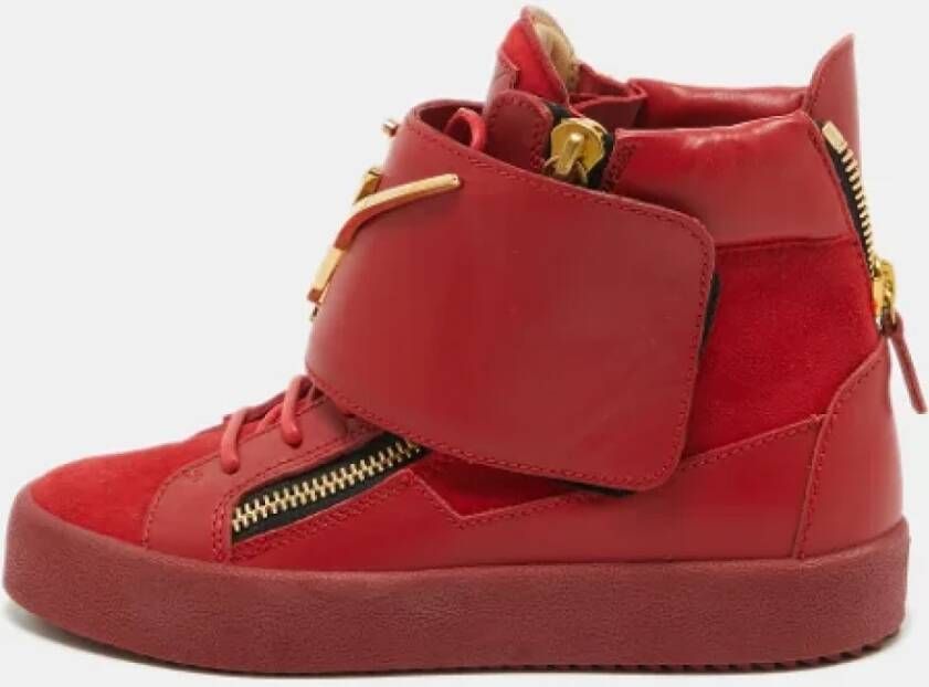 Giuseppe Zanotti Pre-owned Leather sneakers Red Dames