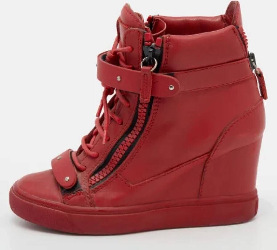 Giuseppe Zanotti Pre-owned Leather sneakers Red Dames