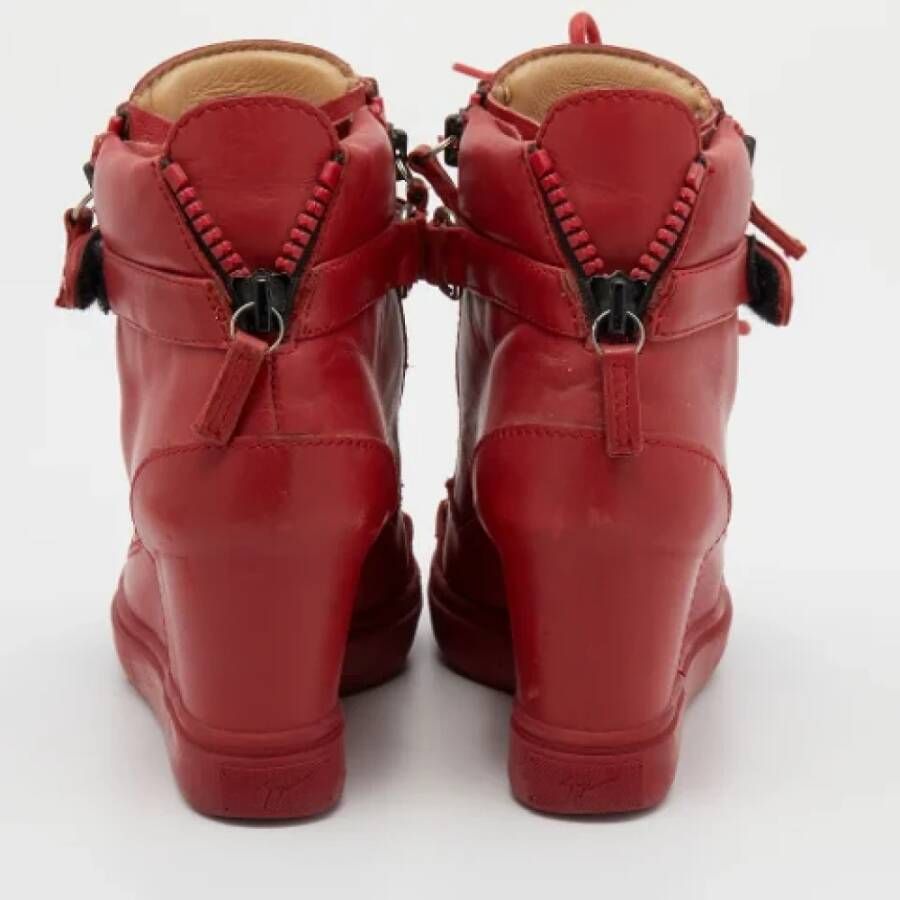 Giuseppe Zanotti Pre-owned Leather sneakers Red Dames