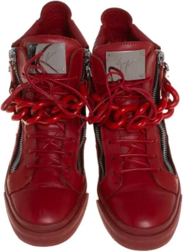 Giuseppe Zanotti Pre-owned Leather sneakers Red Dames