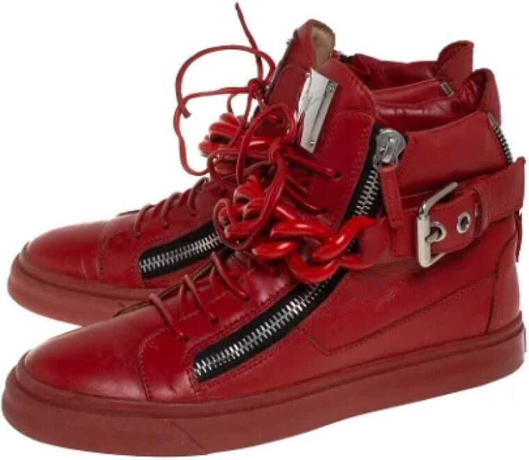 Giuseppe Zanotti Pre-owned Leather sneakers Red Dames