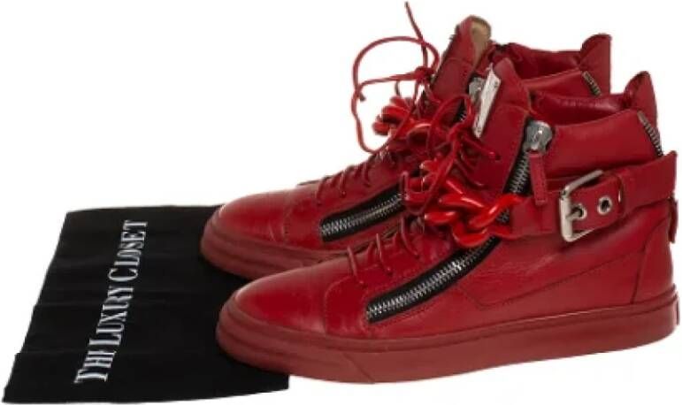 Giuseppe Zanotti Pre-owned Leather sneakers Red Dames