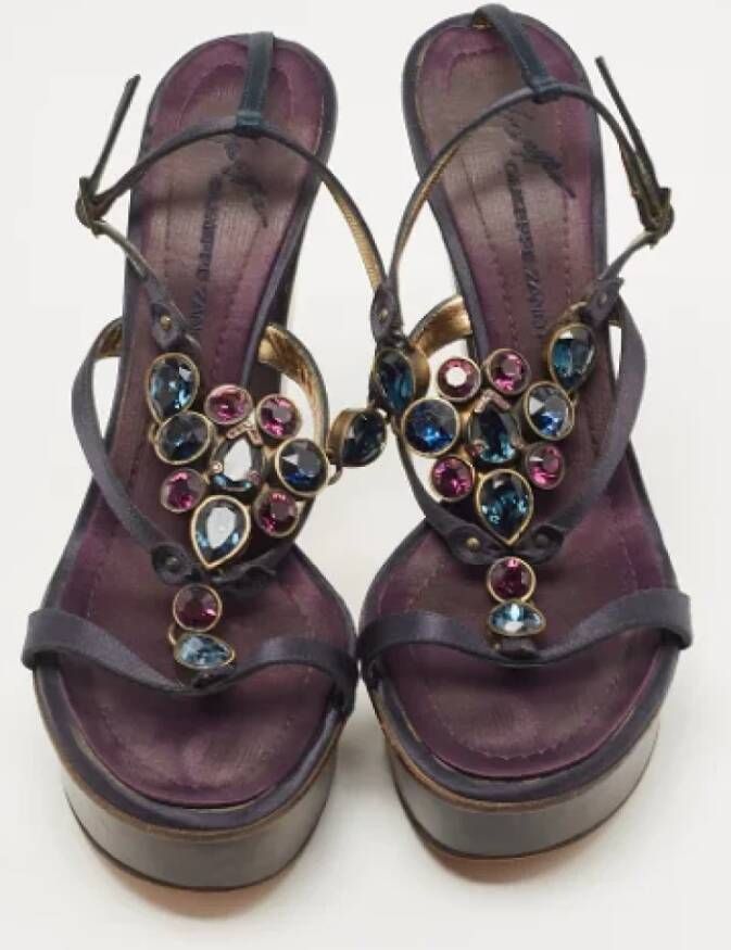 Giuseppe Zanotti Pre-owned Satin sandals Blue Dames
