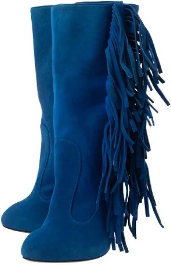 Giuseppe Zanotti Pre-owned Suede boots Blue Dames