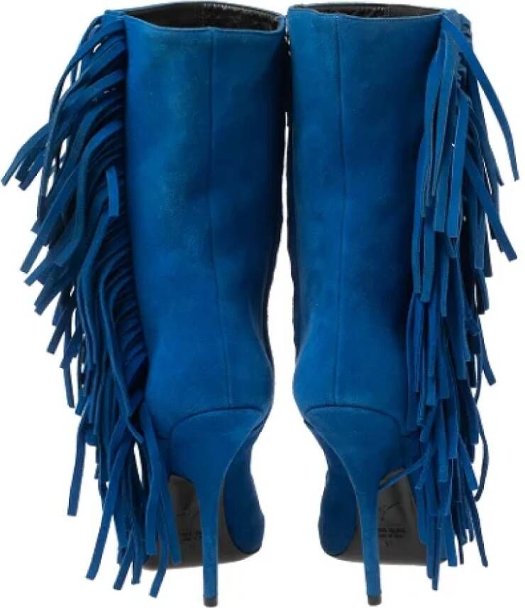 Giuseppe Zanotti Pre-owned Suede boots Blue Dames