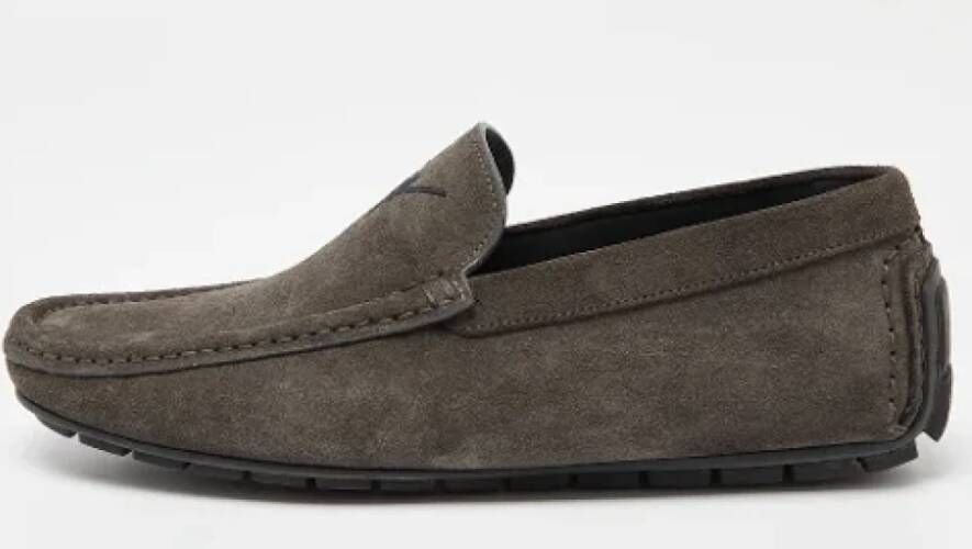 Giuseppe Zanotti Pre-owned Suede flats Gray Dames