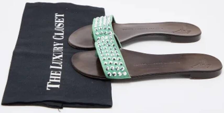 Giuseppe Zanotti Pre-owned Suede flats Green Dames