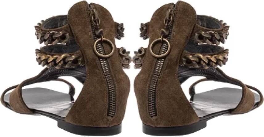 Giuseppe Zanotti Pre-owned Suede flats Green Dames