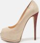 Giuseppe Zanotti Pre-owned Suede heels Beige Dames - Thumbnail 2