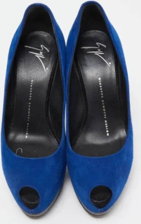 Giuseppe Zanotti Pre-owned Suede heels Blue Dames