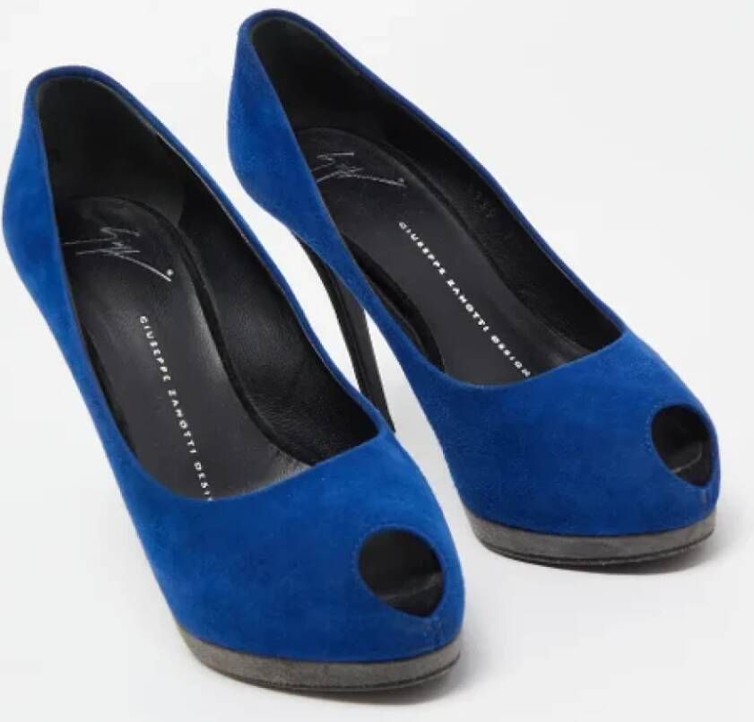 Giuseppe Zanotti Pre-owned Suede heels Blue Dames