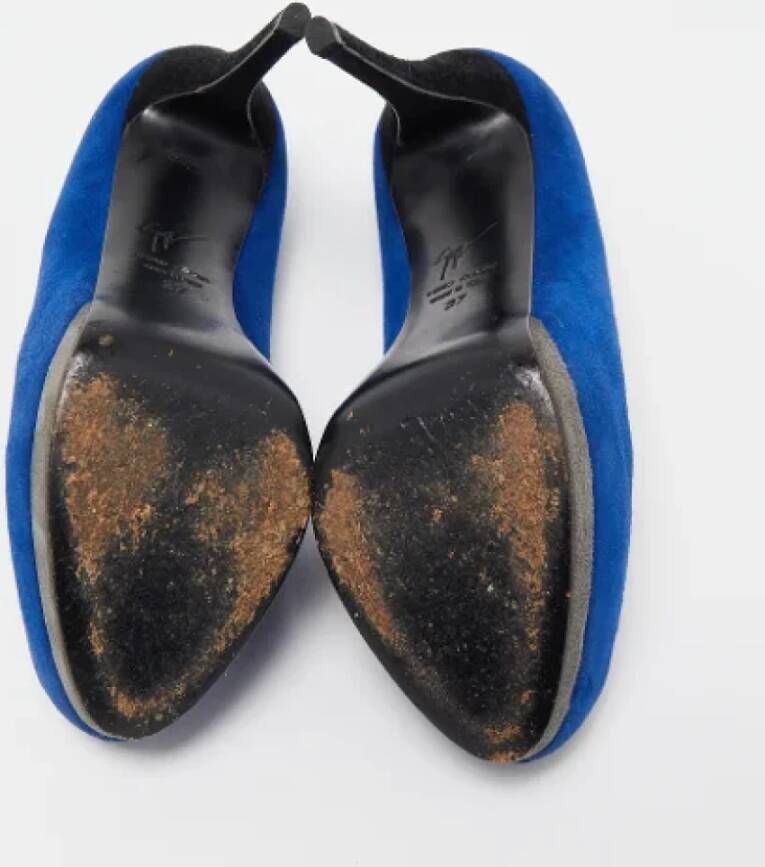 Giuseppe Zanotti Pre-owned Suede heels Blue Dames