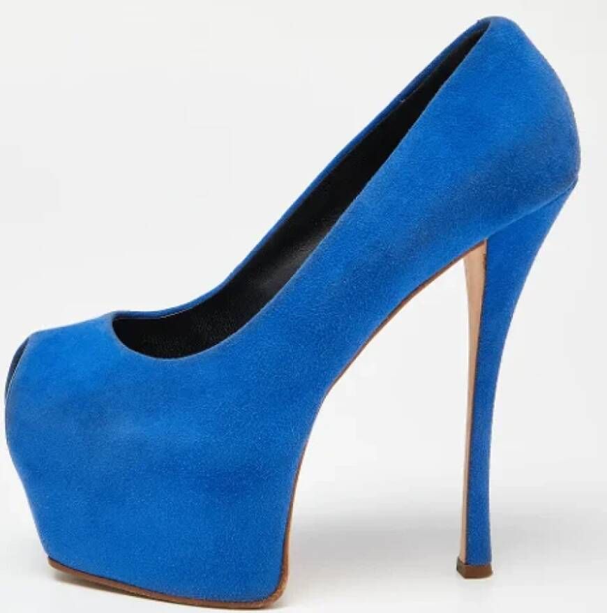Giuseppe Zanotti Pre-owned Suede heels Blue Dames