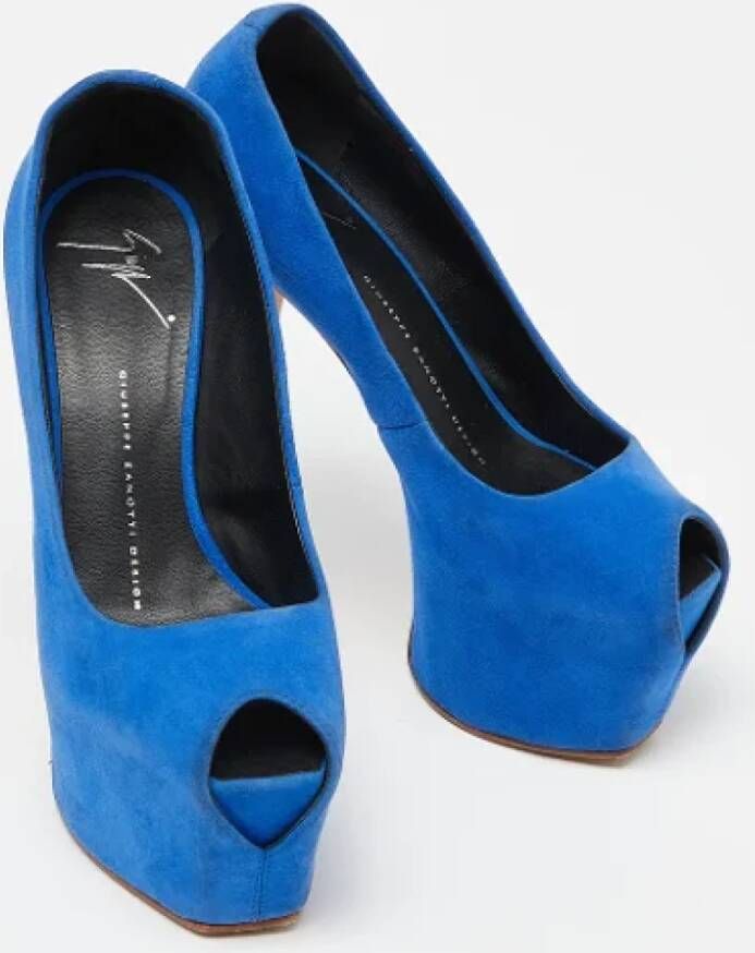 Giuseppe Zanotti Pre-owned Suede heels Blue Dames