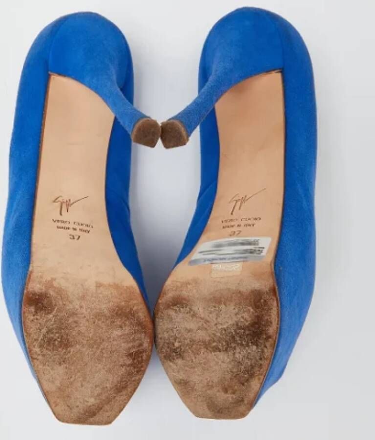 Giuseppe Zanotti Pre-owned Suede heels Blue Dames