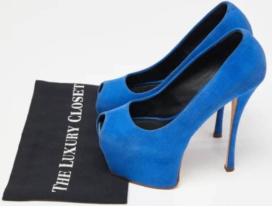 Giuseppe Zanotti Pre-owned Suede heels Blue Dames