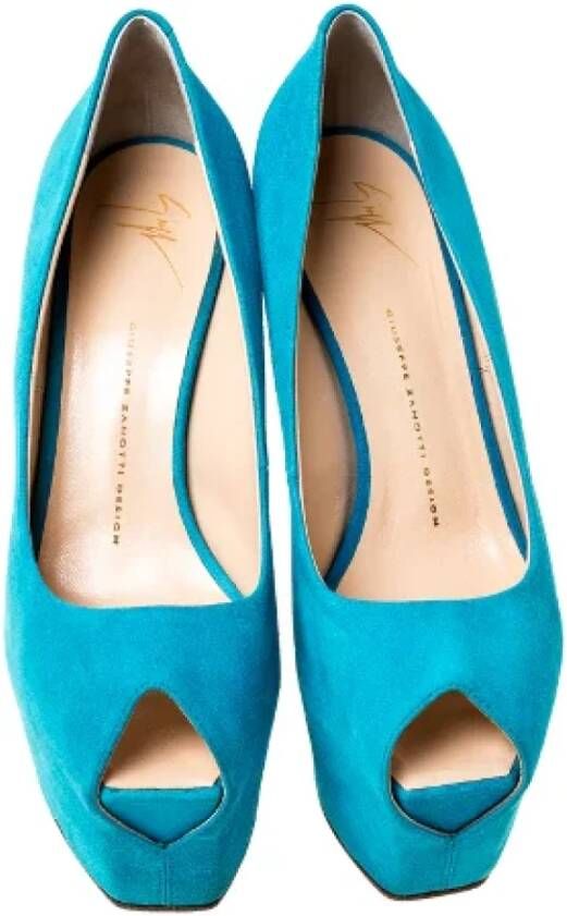 Giuseppe Zanotti Pre-owned Suede heels Blue Dames