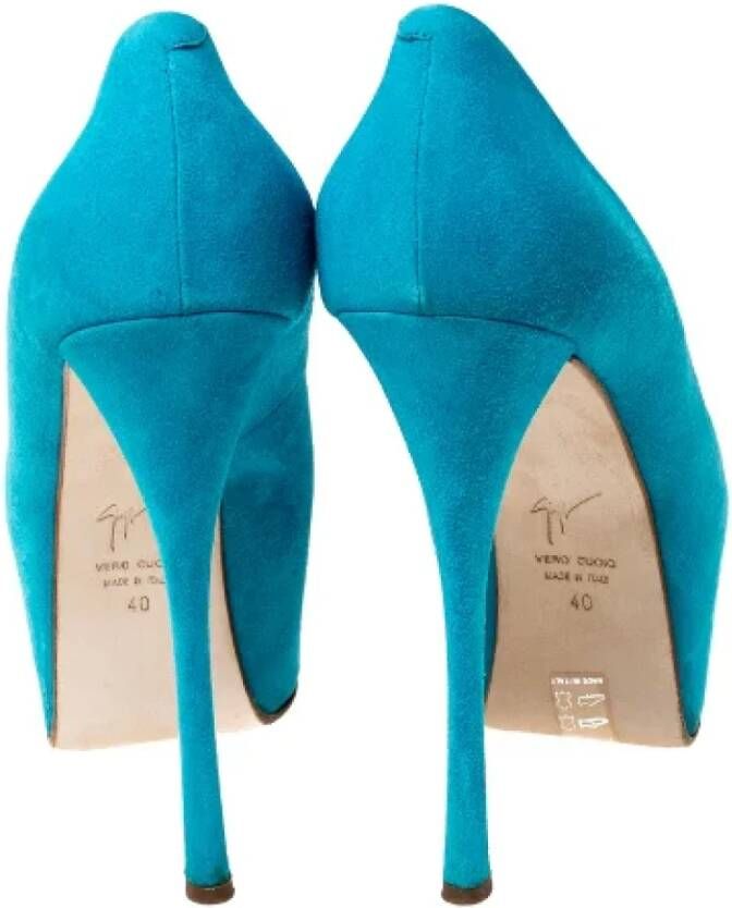 Giuseppe Zanotti Pre-owned Suede heels Blue Dames