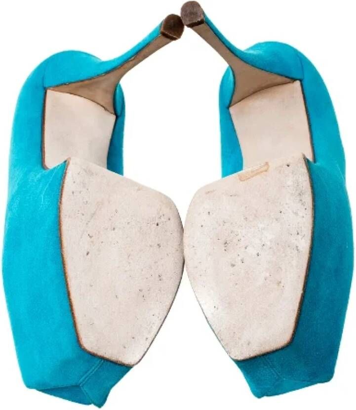 Giuseppe Zanotti Pre-owned Suede heels Blue Dames