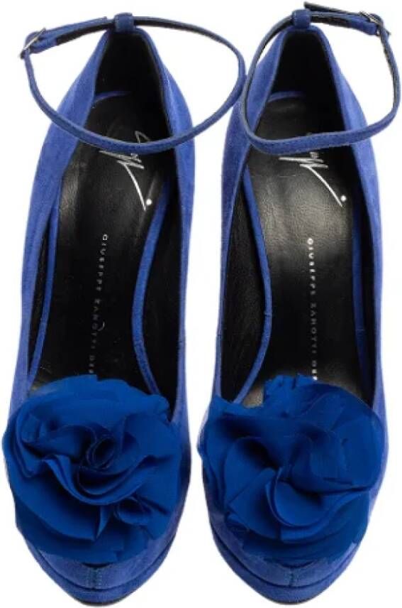 Giuseppe Zanotti Pre-owned Suede heels Blue Dames