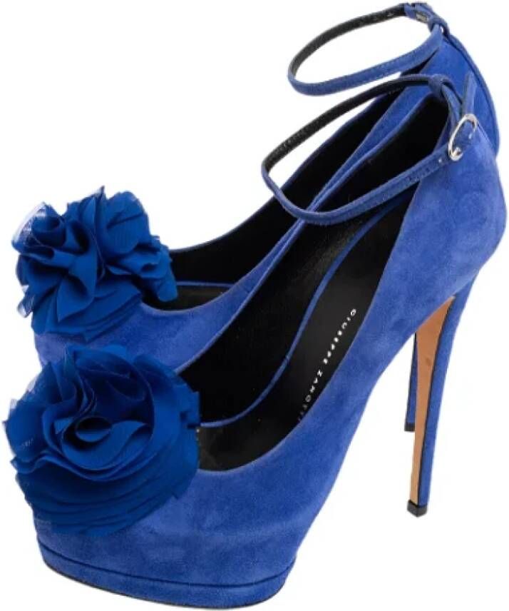 Giuseppe Zanotti Pre-owned Suede heels Blue Dames