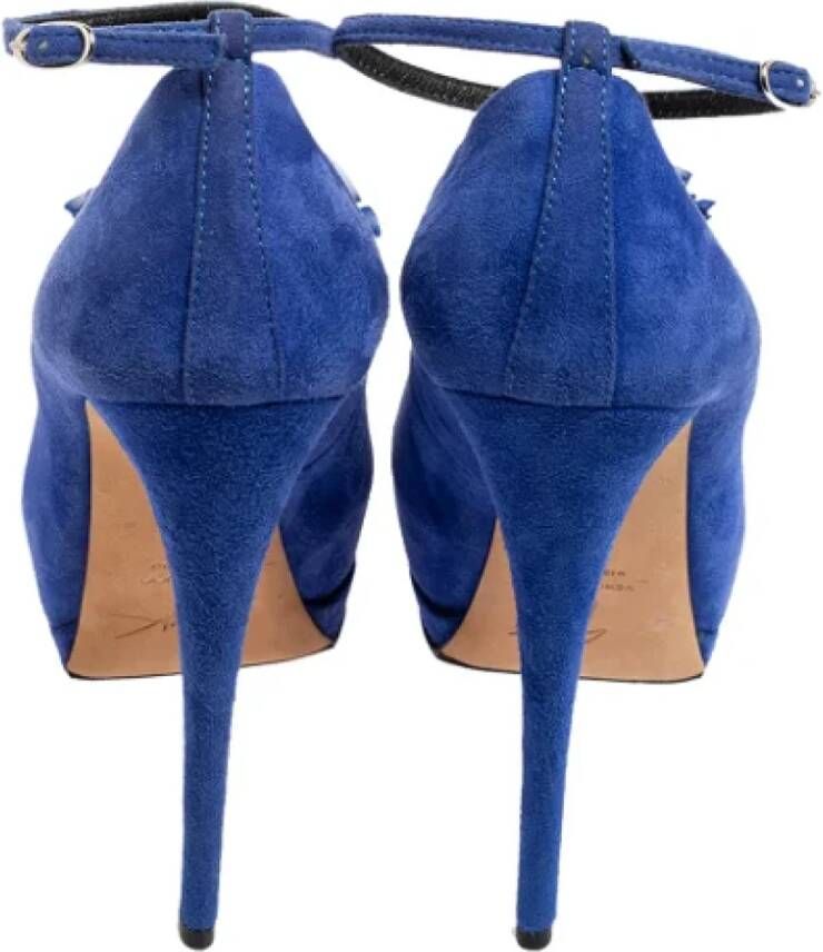 Giuseppe Zanotti Pre-owned Suede heels Blue Dames