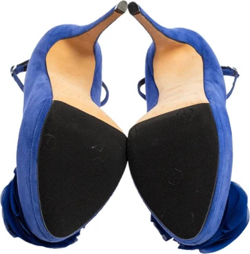 Giuseppe Zanotti Pre-owned Suede heels Blue Dames