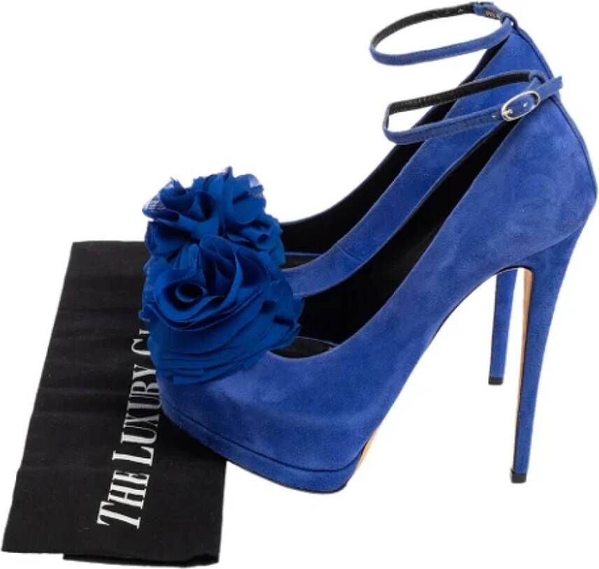 Giuseppe Zanotti Pre-owned Suede heels Blue Dames