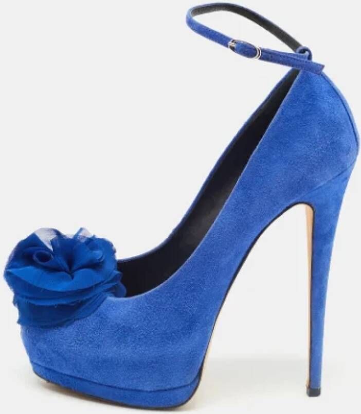 Giuseppe Zanotti Pre-owned Suede heels Blue Dames