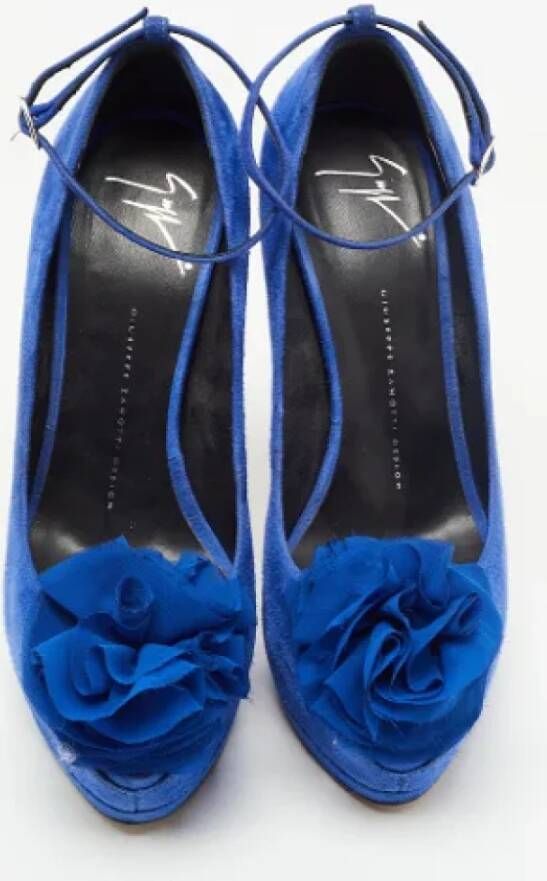 Giuseppe Zanotti Pre-owned Suede heels Blue Dames