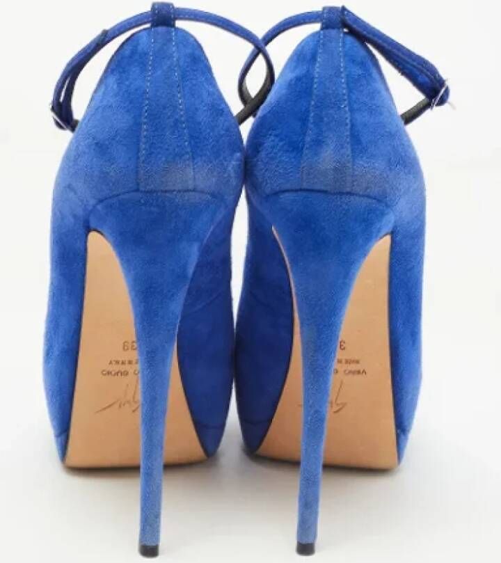 Giuseppe Zanotti Pre-owned Suede heels Blue Dames