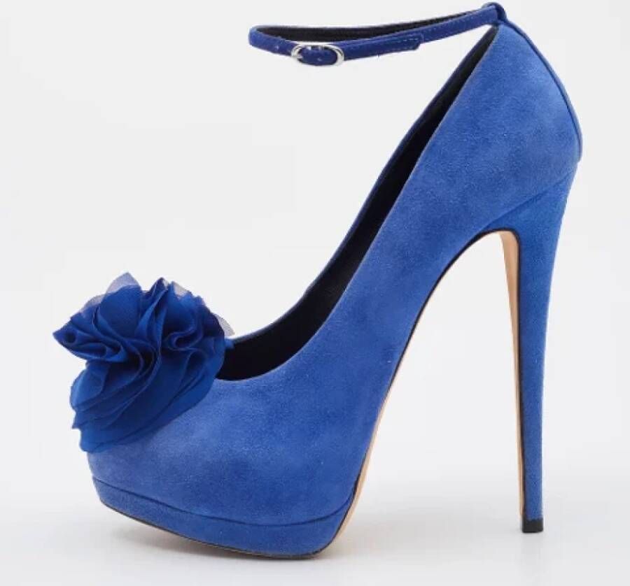 Giuseppe Zanotti Pre-owned Suede heels Blue Dames