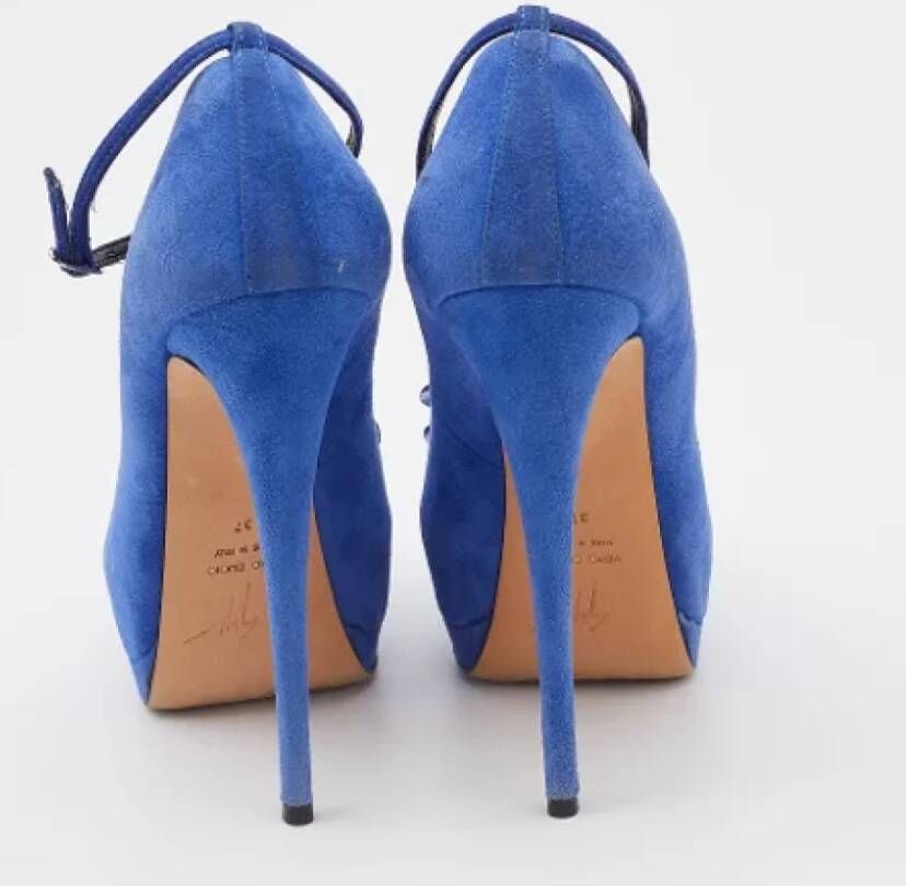 Giuseppe Zanotti Pre-owned Suede heels Blue Dames