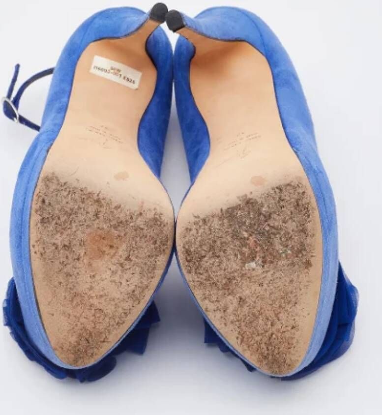 Giuseppe Zanotti Pre-owned Suede heels Blue Dames