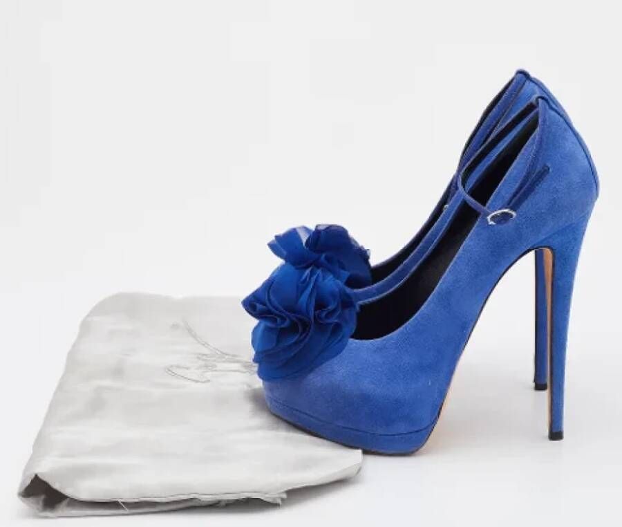 Giuseppe Zanotti Pre-owned Suede heels Blue Dames