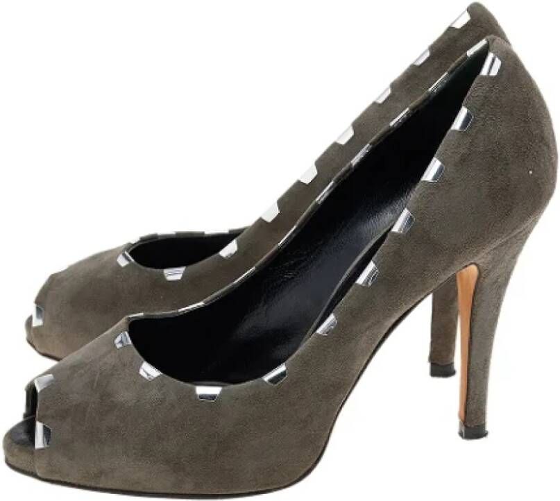 Giuseppe Zanotti Pre-owned Suede heels Gray Dames