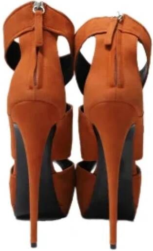 Giuseppe Zanotti Pre-owned Suede heels Orange Dames