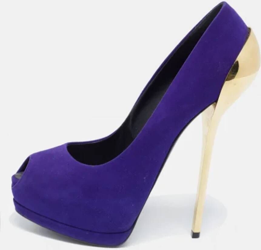 Giuseppe Zanotti Pre-owned Suede heels Purple Dames