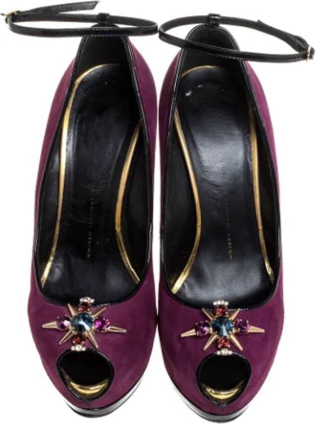 Giuseppe Zanotti Pre-owned Suede heels Purple Dames