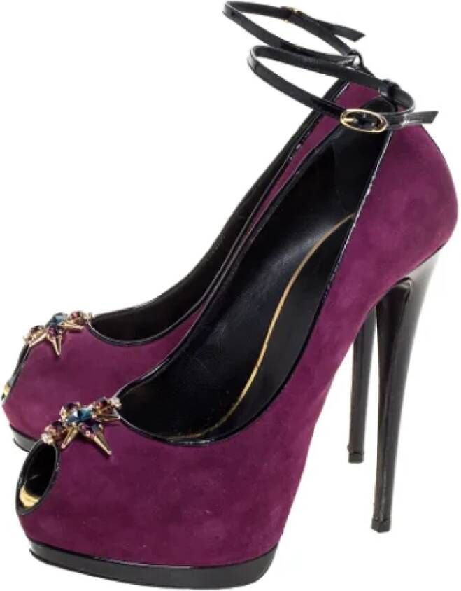 Giuseppe Zanotti Pre-owned Suede heels Purple Dames