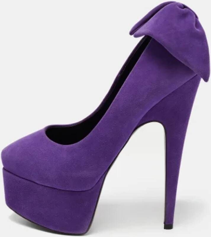 Giuseppe Zanotti Pre-owned Suede heels Purple Dames