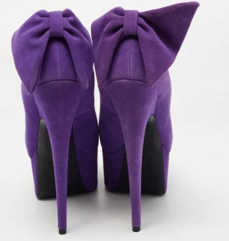 Giuseppe Zanotti Pre-owned Suede heels Purple Dames