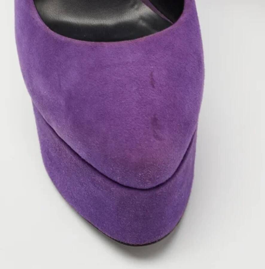 Giuseppe Zanotti Pre-owned Suede heels Purple Dames